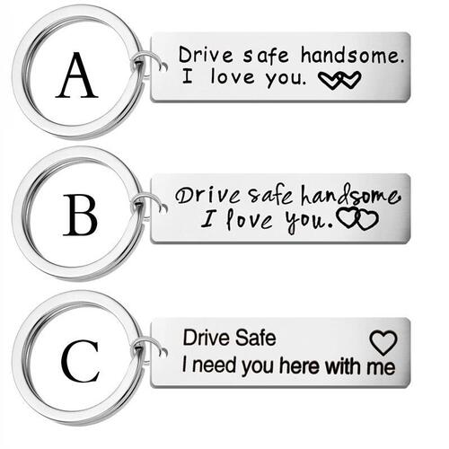 European and American motorcycle cool driving stainless steel keychain Drive Safe handsome. I love you