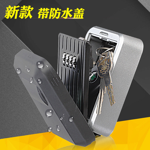 Cross-border new large capacity wall-mounted key box password key storage box organizer key box password lock