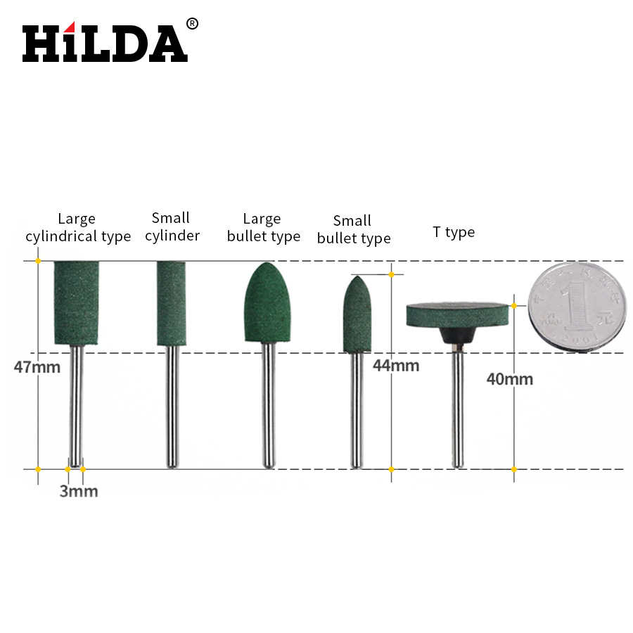 Suministro 4mm-12m accesorios de molienda eléctrica cilíndrica Cabeza de molienda de sésamo Cabeza de molienda de goma cónica