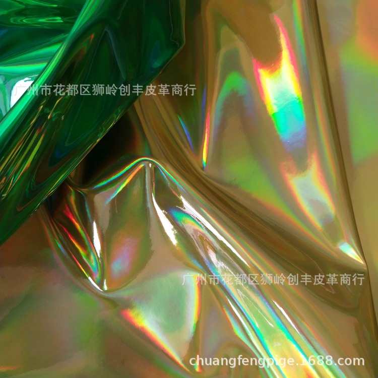 箱包手袋革镭射镜面材料A002炫彩皮革幻彩镜面PU皮革鞋材装饰革