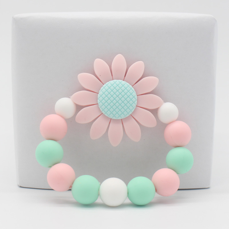 Materna y bebé suministros bebé silicona teether dientes juguetes Amazon Comercio exterior explosión girasol pegamento