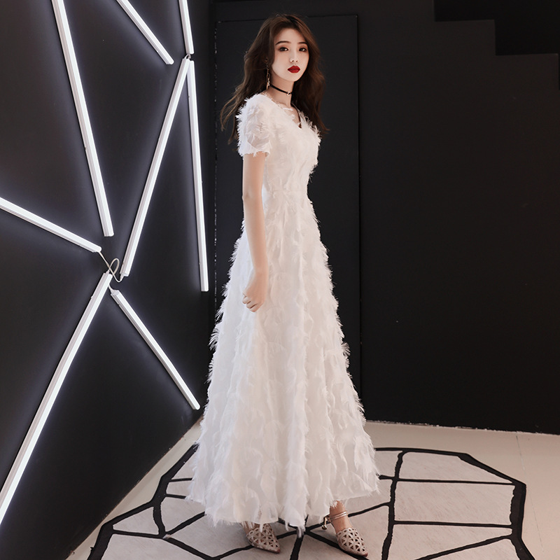 Vestido 2026, Nuevo Estilo, Elegante y Distinguido, Vestido de Noche Blanco para Presentadora de Pasarela, Vestido de Fiesta para Socialité, Estiliza la Figura image 7