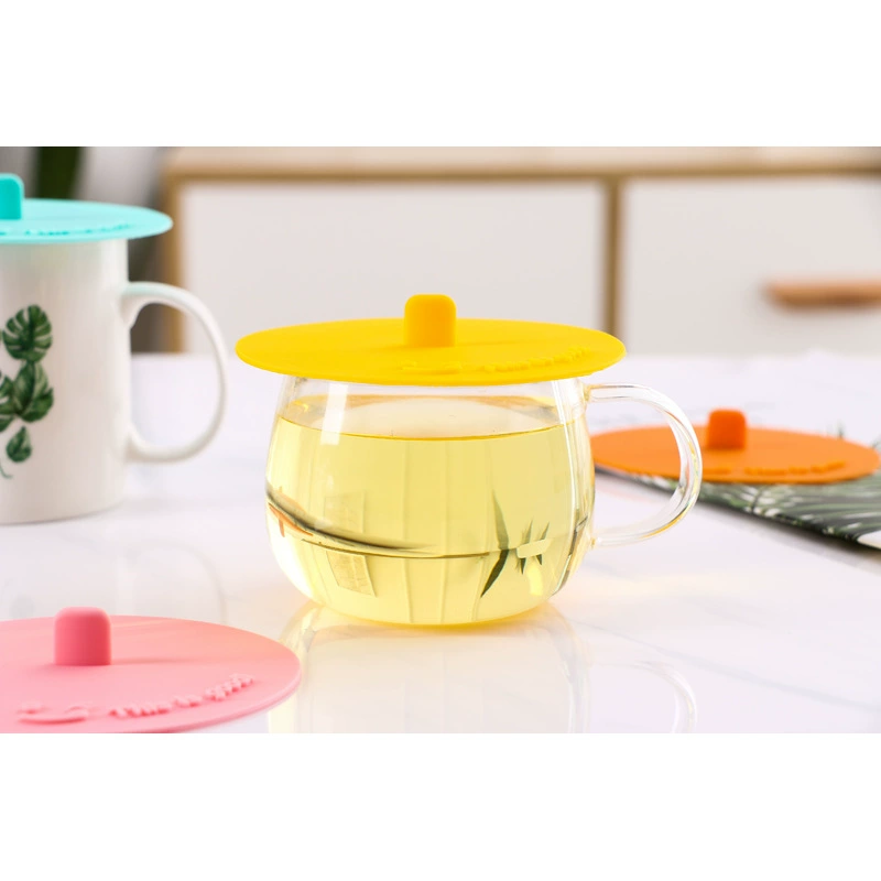 Silicone tea cup, ceramic plastic glass cover sealed with glass