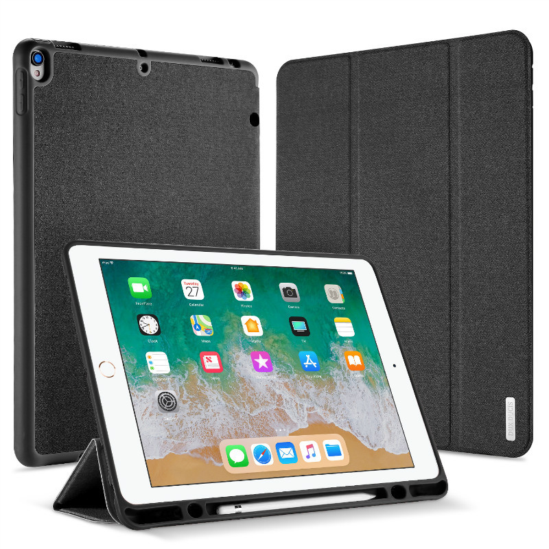 Dux para iPad 9,7 2018 funda protectora con ranura de pluma iPad 5/6/7 Tablet Funda de cuero resistente a la gota