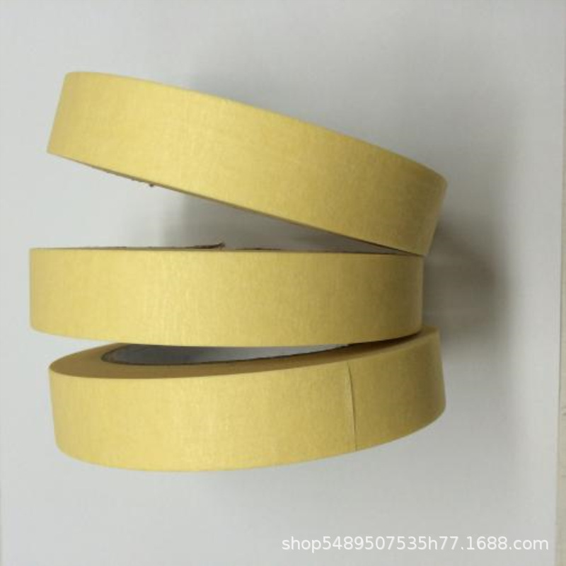 黄色美纹纸 高粘黄色美纹纸 装修遮蔽工业米黄色美纹胶纸可书写