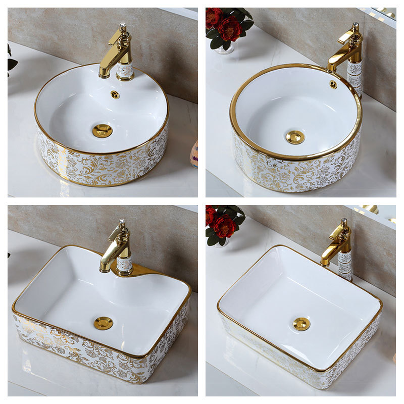 Light extravagance Jingou Taiwan. Art Basin TOILET household originality electroplate Phnom Penh ceramics one Wash one's face Basin