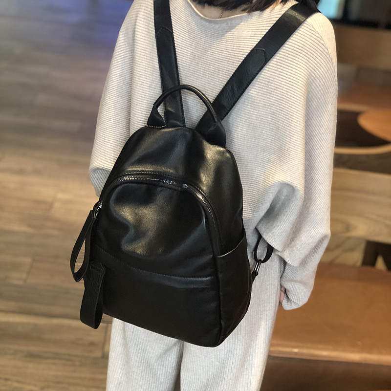 高品质双肩包女真皮2026春夏新款简约休闲头层牛皮背包欧美风女包