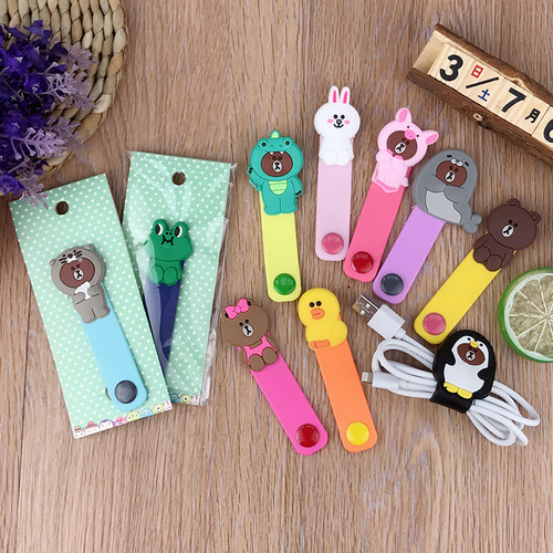 Cartoon-style nail clip cord organizer, earphone cord holder, storage clip, mini portable metal clip cord organizer