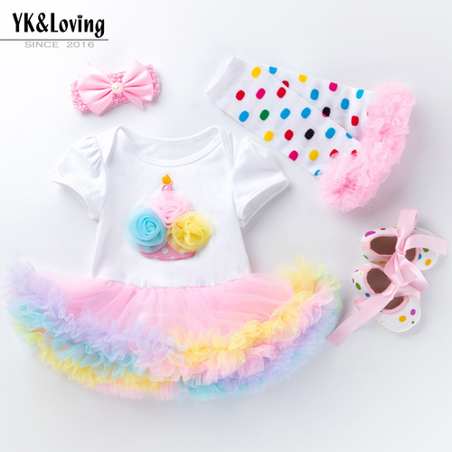 Baby holiday set Amazon wish ebay best selling baby romper dress cartoon letter jumpsuit wholesale