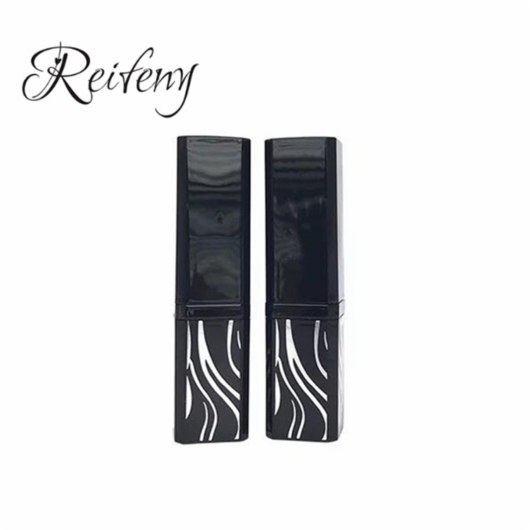 现货传奇口红管塑料彩妆包材方形黑色3.8g唇膏化妆品包装批发