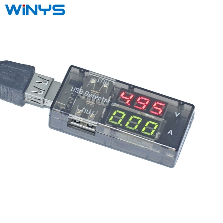 USB тестер usb интеллектуальный цифровой дисплей напряжения тока двухцветный датчик обнаружения usb двойной дисплей тока вольтметр