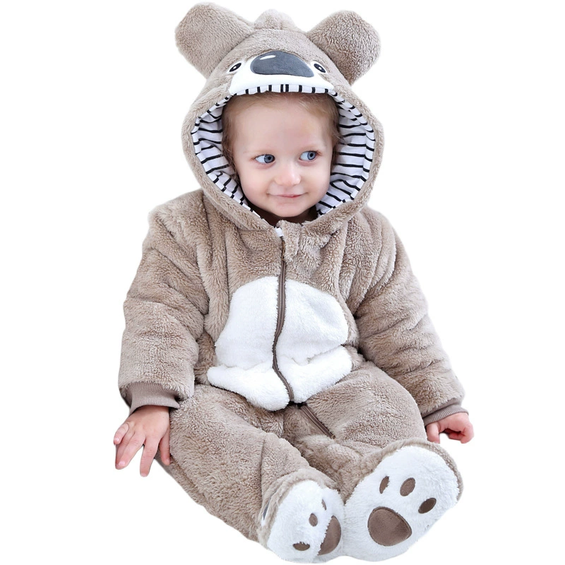 Новые зимние комбинезоны для младенцев и малышей 0-3 лет, утолщенное хлопковое пальто, зимняя серия в стиле животных