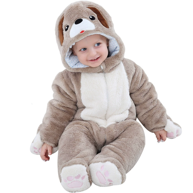 Новые зимние комбинезоны для младенцев и малышей 0-3 лет, утолщенное хлопковое пальто, зимняя серия в стиле животных