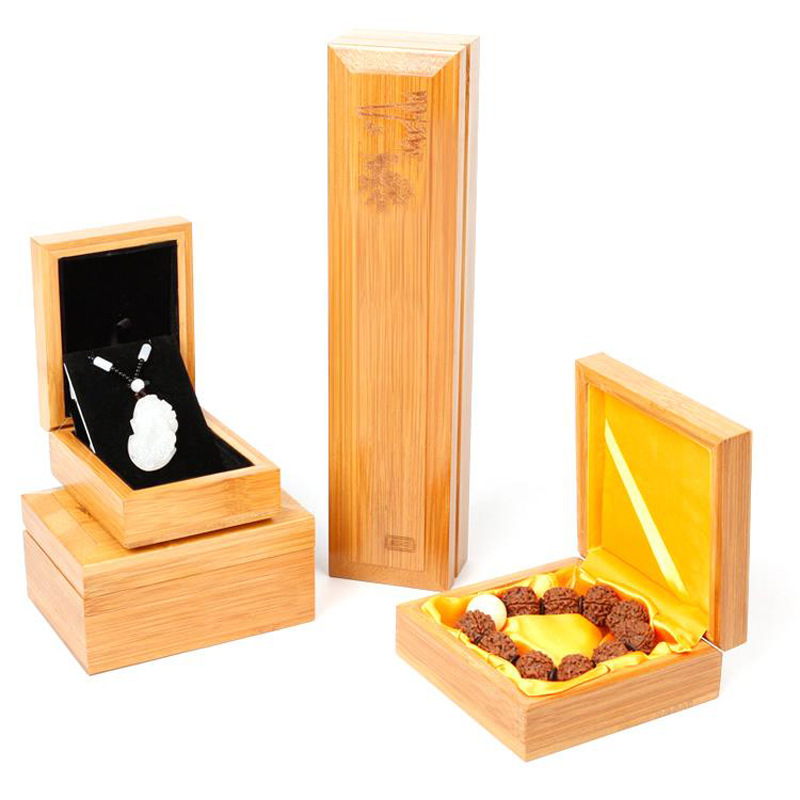 竹质戒指盒手串项链佛珠手镯 礼品包装复古风饰品盒