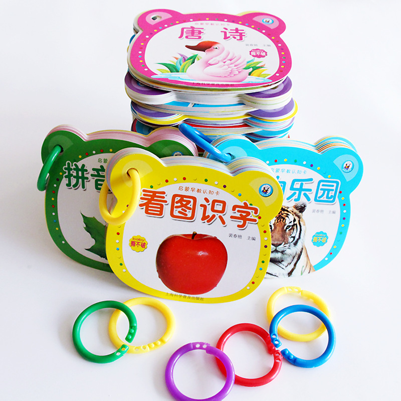 Infants turn over books 0-3 years old early education card literacy card children's books baby enlightenment cognition map turn over books