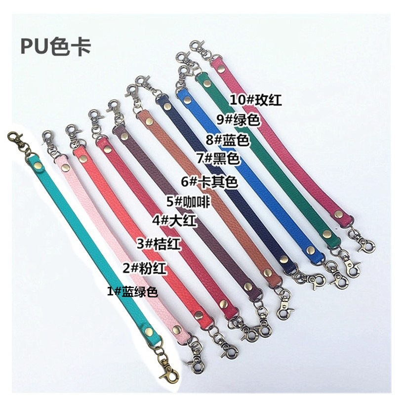 Pinzas de hebilla de 30 cm cadena de bolsa PU mano de bolsa de oro 10 colores Pu opcional 0663
