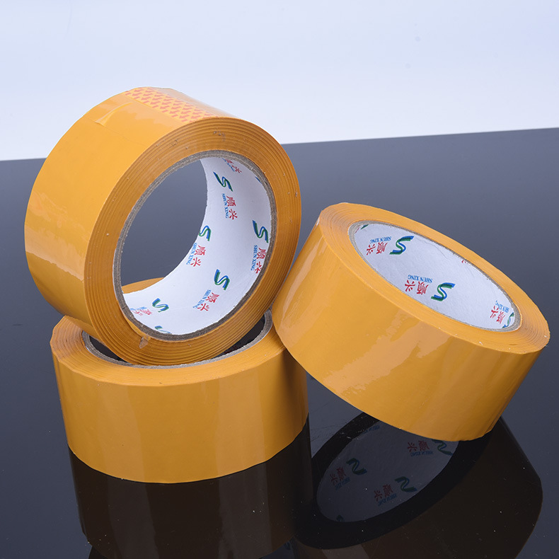 透明米黄封箱胶带 快递多用打包封箱胶带 高粘米黄色封箱胶带批发