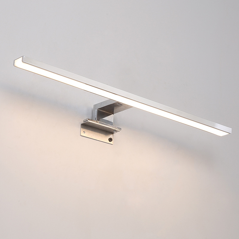 Luz frontal para espejo con tira de aluminio a presión, impermeable, antivaho, para baño, tocador, gabinete de espejo, luz de maquillaje.