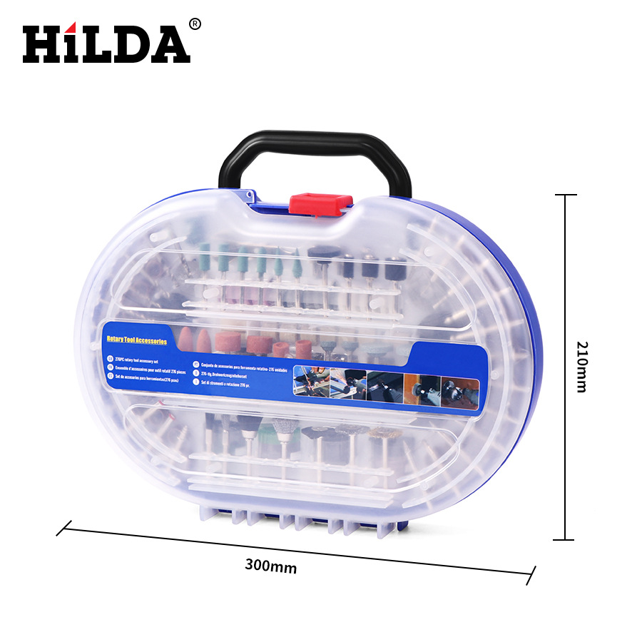 Fábrica directa molino eléctrico accesorios traje 276PC consumibles accesorios Hilda resistente a la caída de espuma caja de lujo