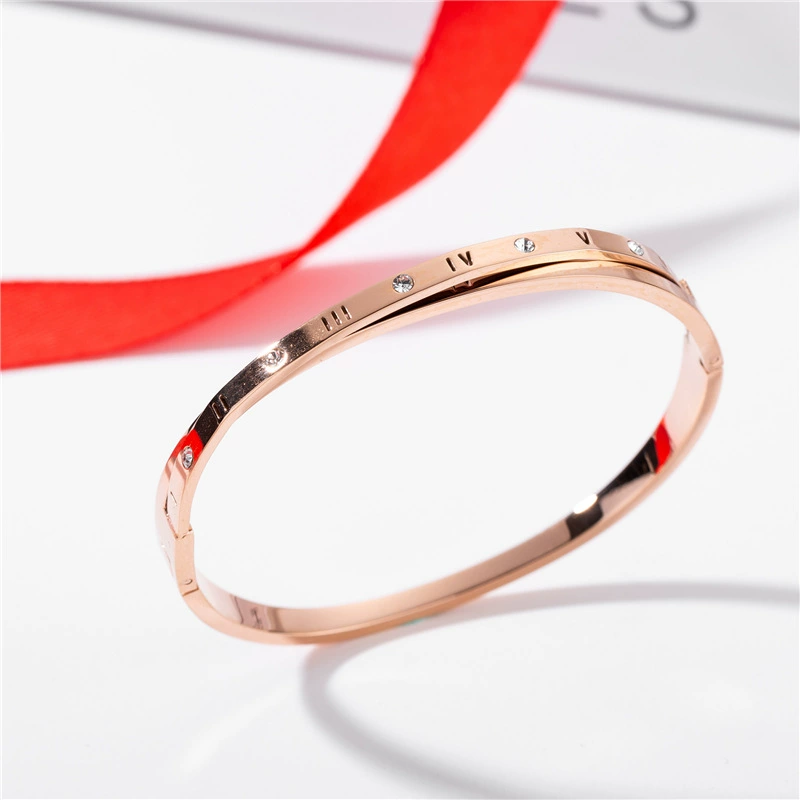 Золотистая женская bracelet из нержавеющей стали, ювелирное изделие, аксессуар, розовое золото, оптовая продажа