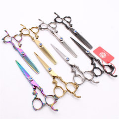 6.0寸紫龍龍柄藍寶石理髮剪刀平剪牙剪美發剪刀劉海打薄多色可選