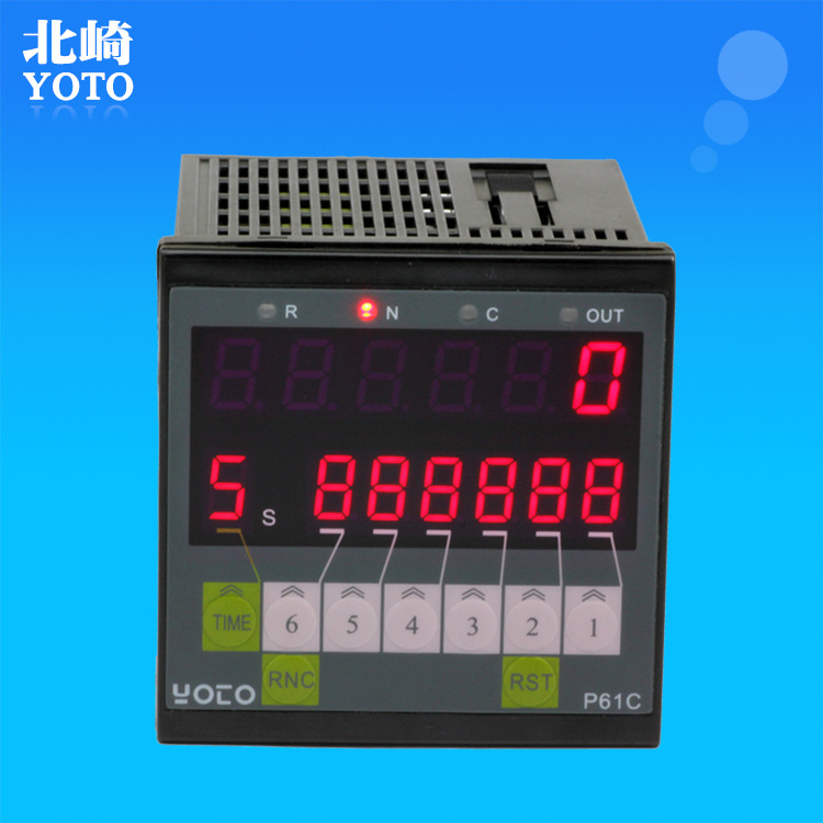 YOTO北崎TCN-P61C/P41CLED双排6位数字显示按键式数显冲床计数器