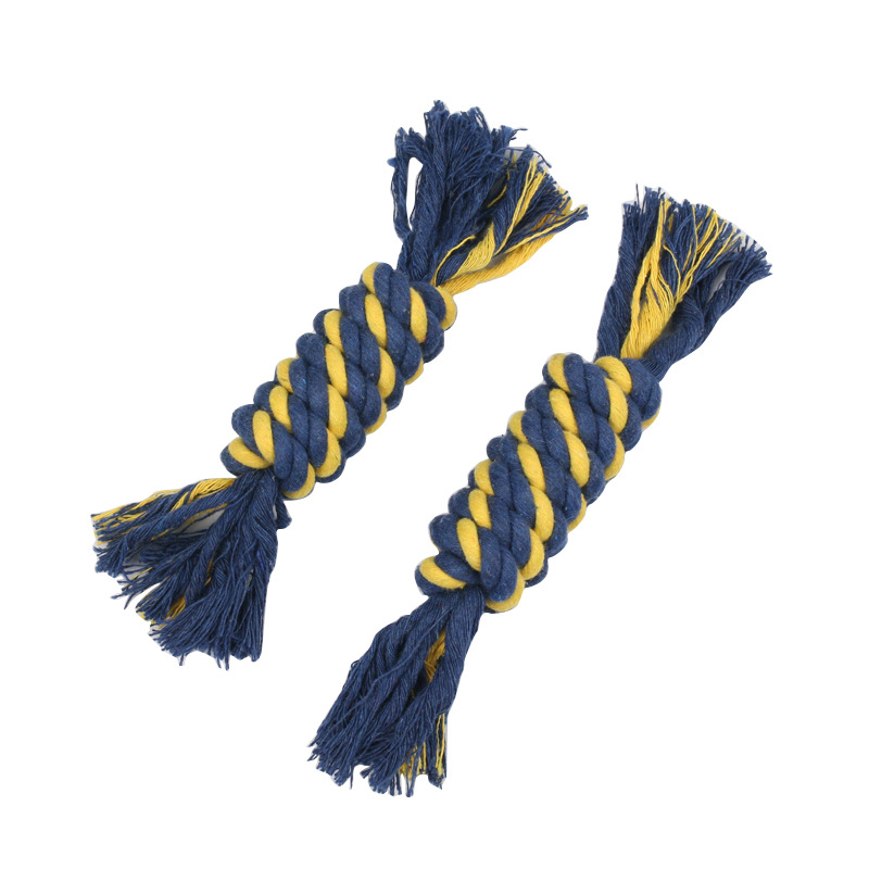 Suministros para mascotas cuerda de algodón resistente a mordidas juguete cuerda de mordedor nudo de ratón nudo gato perro mordedura cuerda peluche pequeño perro juguete al por mayor