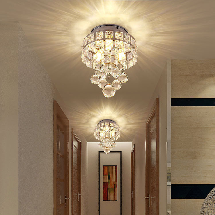 Led Aisle Light Corridor Entrance Light Mini Chandelier Simple Duplex Floor Personalized Corridor Crystal Aisle Light
