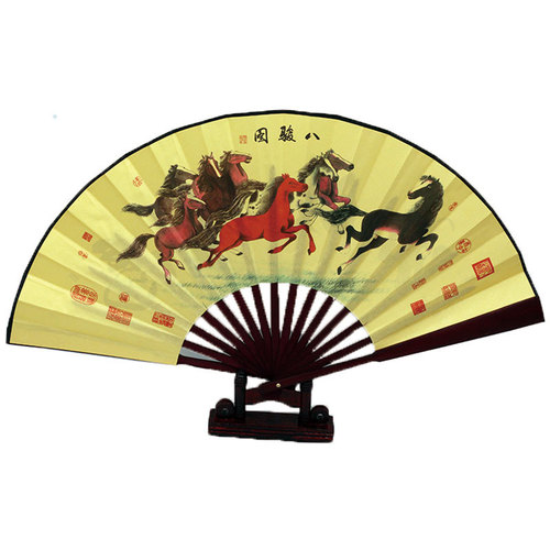 Manufacturer's supply 10-inch folding silk fan Men's folding fan advertising fan full style Bamboo silk fan gift wholesale