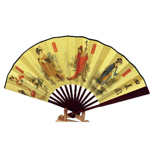 Manufacturer's supply 10-inch folding silk fan Men's folding fan advertising fan full style Bamboo silk fan gift wholesale