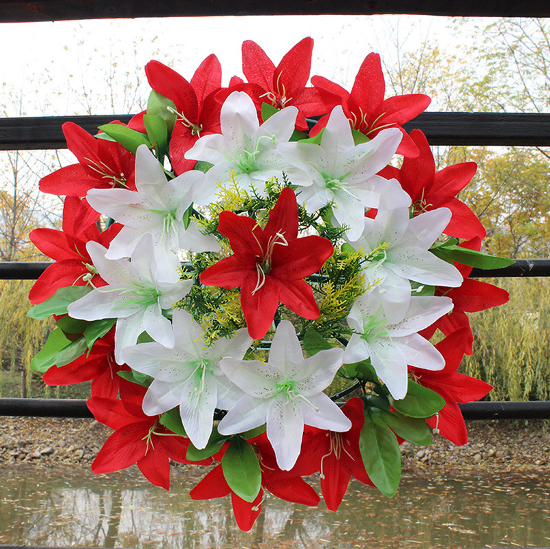 Lily Wae Circle Simulation Flower Qingming Flower Silk Scan Grave…