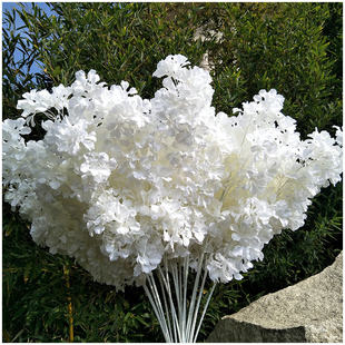 Manufacturer supply white rods, snow, cherry blossom arches, ceiling fake flower living room photo studios wedding decoration simulation cherry blossoms