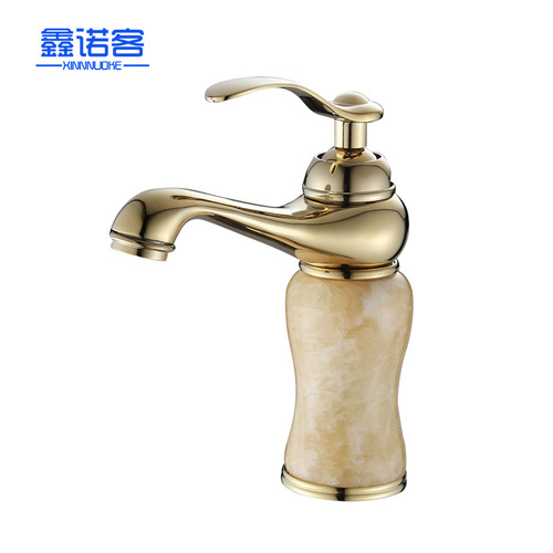 European style bathroom antique basin faucet copper hot and cold topaz faucet manufacturer wholesale golden magic lamp faucet