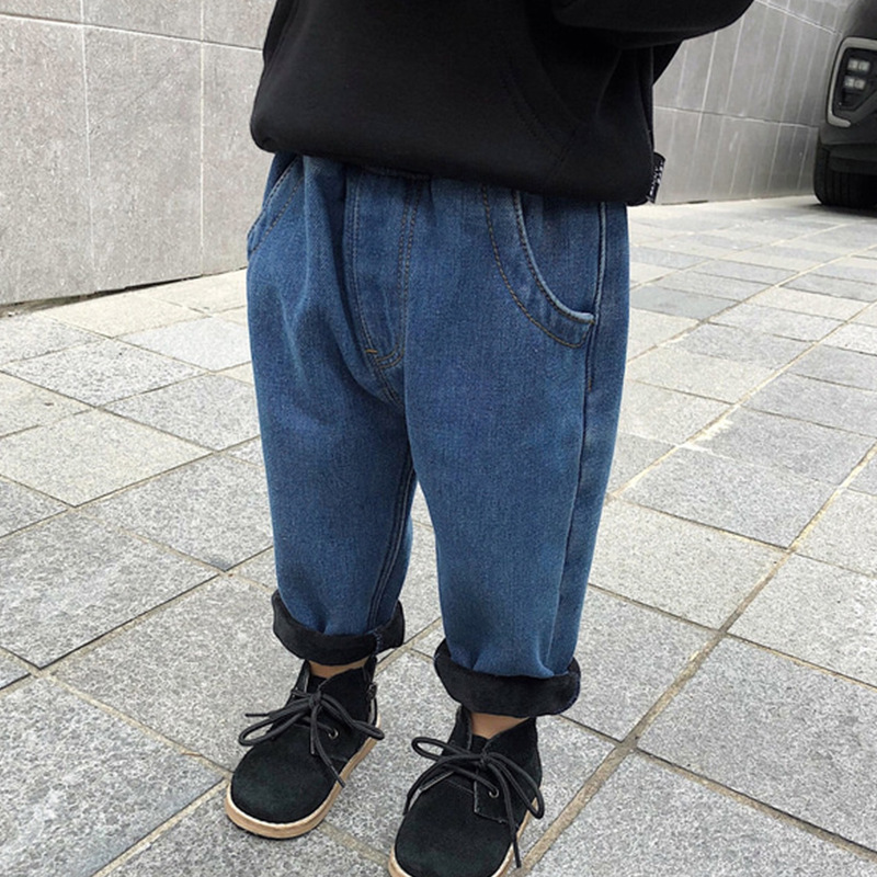 [特价不退换]宝宝秋冬装男童加绒牛仔裤1-3岁儿童长裤中小童
