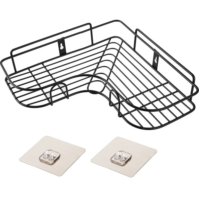 T Iron Bathroom Set the Kitchen Bathroom single -layer can superimposed the storage rack triangle corner corner self -adhesion