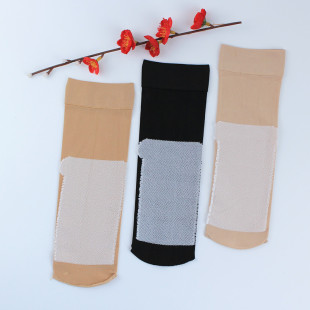 Spring and Autumn Mid-tube Socks Women's Silk Stockings Thickened Warm Cotton Bottom Short Silk Stockings Women's Anti-hook Silk Velvet Steel Stockings