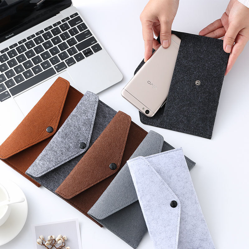 Felt Mobile Phone Bag Mobile Phone Case Packaging Bag Felt Fleece Mobile Phone Bag Advertising Gift Felt Envelope Bag