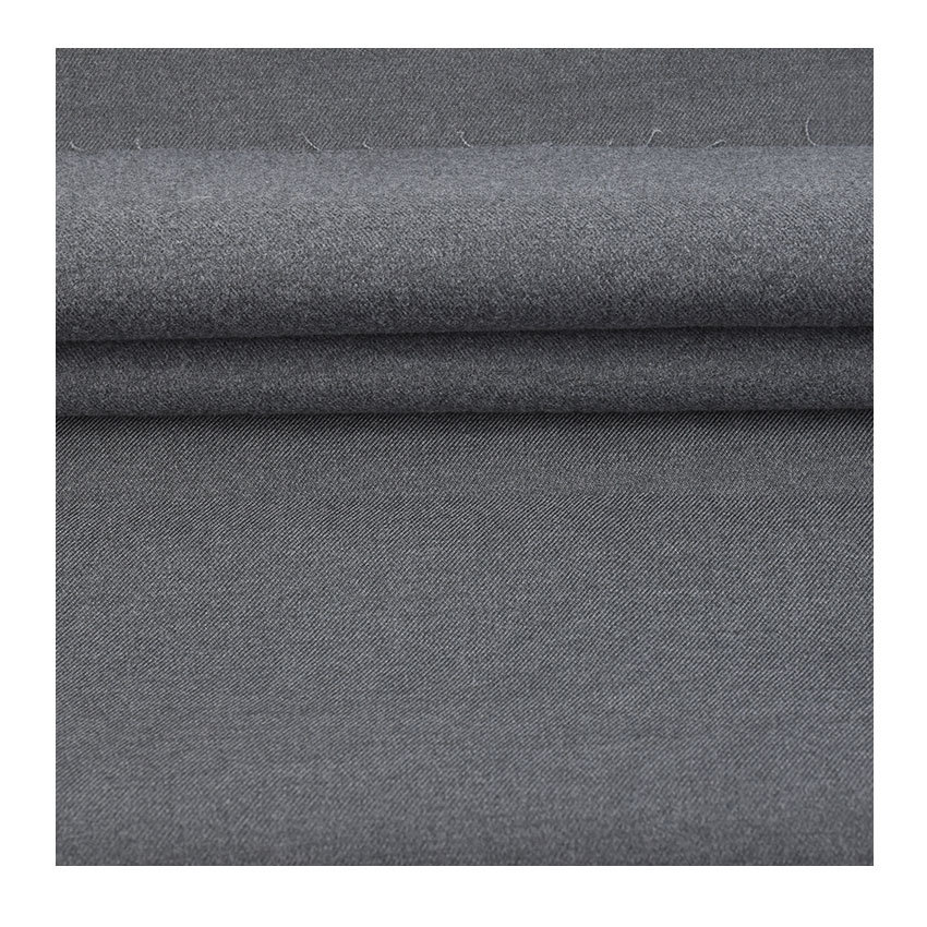 CVC 棉涤绒弹力斜纹 磨毛四面弹斜纹西装布  棉涤正面磨毛背面绒