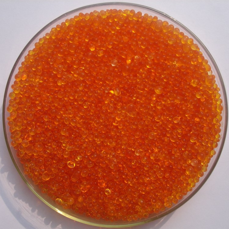 A型细孔球状桔色硅胶颗粒干燥剂2-5mm桔色变墨绿色皮革鞋服装硅胶