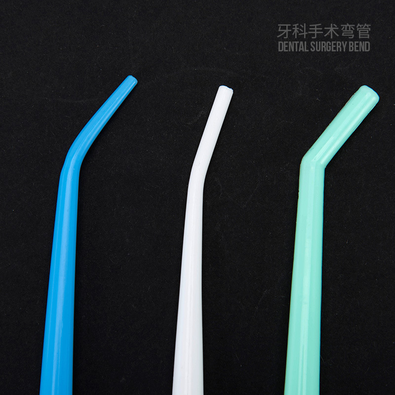 Cirugía dental codo paja oral consumibles dentales paja fuerte desechable de alta velocidad tubo de saliva material oral