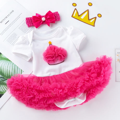 Newborn clothes, children's skirts, baby birthday clothes, short-sleeved harem skirts, two-piece baby girl dresses