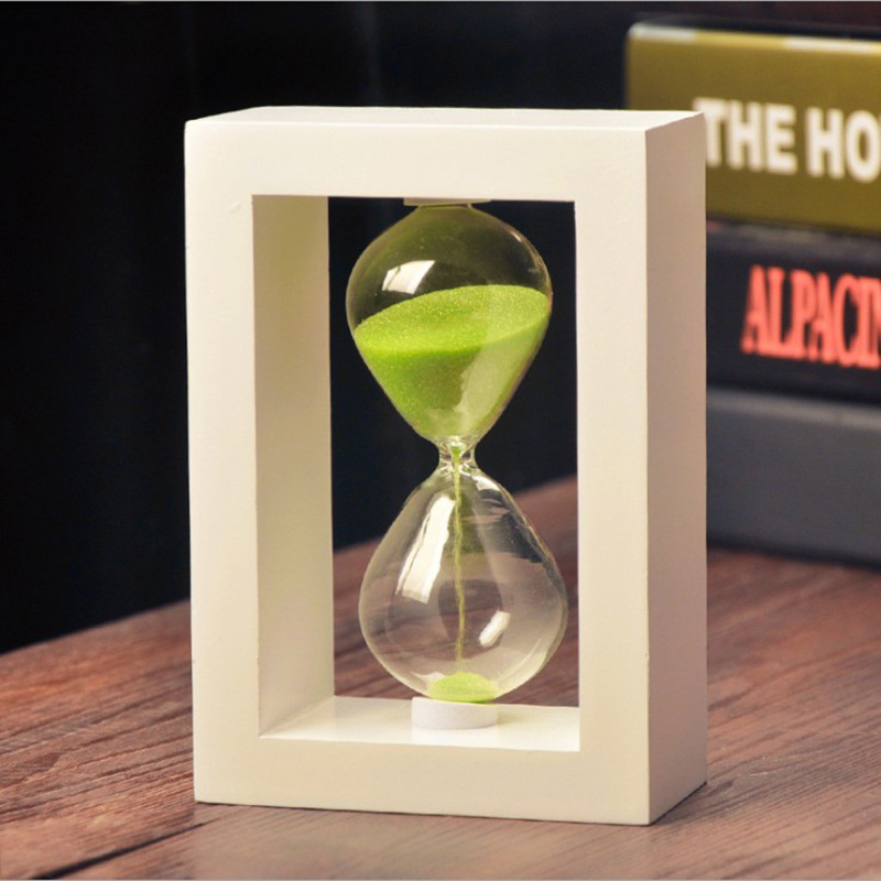 60 45 \ 30 15 minutos de madera marco vidrio reloj de arena temporizador creativo puesto de suministro al por mayor adornos creativos