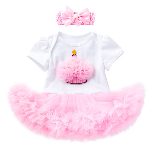 Newborn clothes, children's skirts, baby birthday clothes, short-sleeved harem skirts, two-piece baby girl dresses