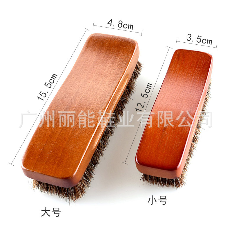 Cepillo para zapatos, cepillo para pulir, cepillo para zapatos de crin de caballo, cepillo de crin de caballo para limpiar con pulimento para zapatos, cepillo para zapatos de mango largo de madera con cerdas suaves