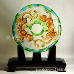 匠门琉璃装饰砖琉璃圆璧屏风墙饰厂家批发直销 大件琉璃作品螭虎