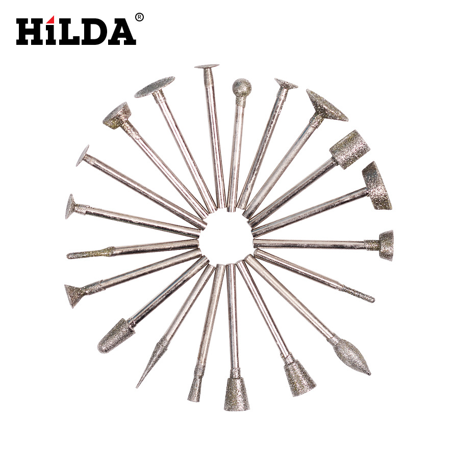 Shihilda Jade ámbar cera de abejas pulido eléctrico molienda talla traje esmeril molienda cabeza molienda aguja 20-piezas conjunto