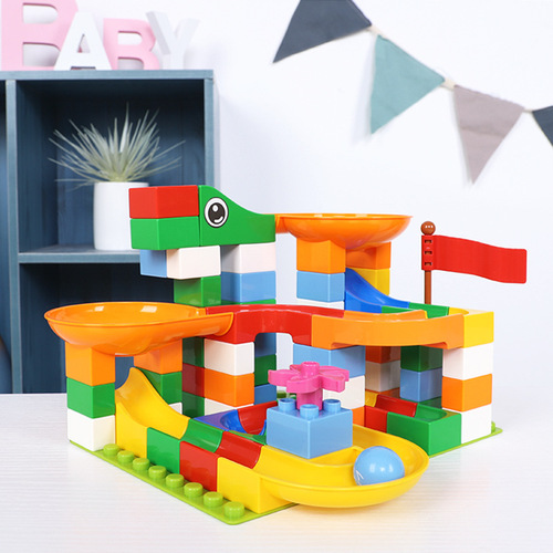 Children's building block assembly toys large particle slide series versatile brain-stimulating plastic baby for boys and girls 3-6 years old