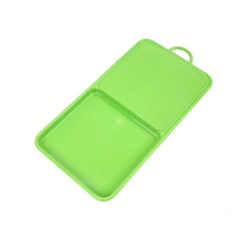Yiwu mercado rectangular amor cóncavo-convexa ranura color fruta placa tabla de cortar PP colgando utensilios de cocina