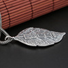 Wholesale S925 Sterling Silver Jewelry Personality Know the pendant men and women Thai silver creative contented Changle leaves and leaf tag ornaments