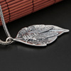 Wholesale S925 Sterling Silver Jewelry Personality Know the pendant men and women Thai silver creative contented Changle leaves and leaf tag ornaments